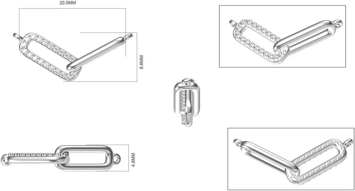 0.10 Carat FG/VS Lab Grown Diamond Paperclip Link 18 Inches Necklace Crafted In Gold Plated Silver