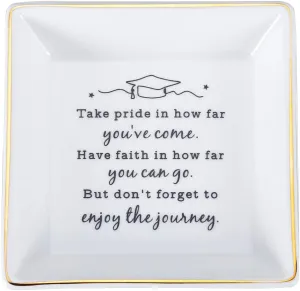 2025 Graduation Decorations Class of 2025 Senior 2025 - Ceramic Ring Dish - Birthday Gift, Inspirational Gifts for Women, Girls, Friends Senior Grad College High School Graduate Master Students Gifts