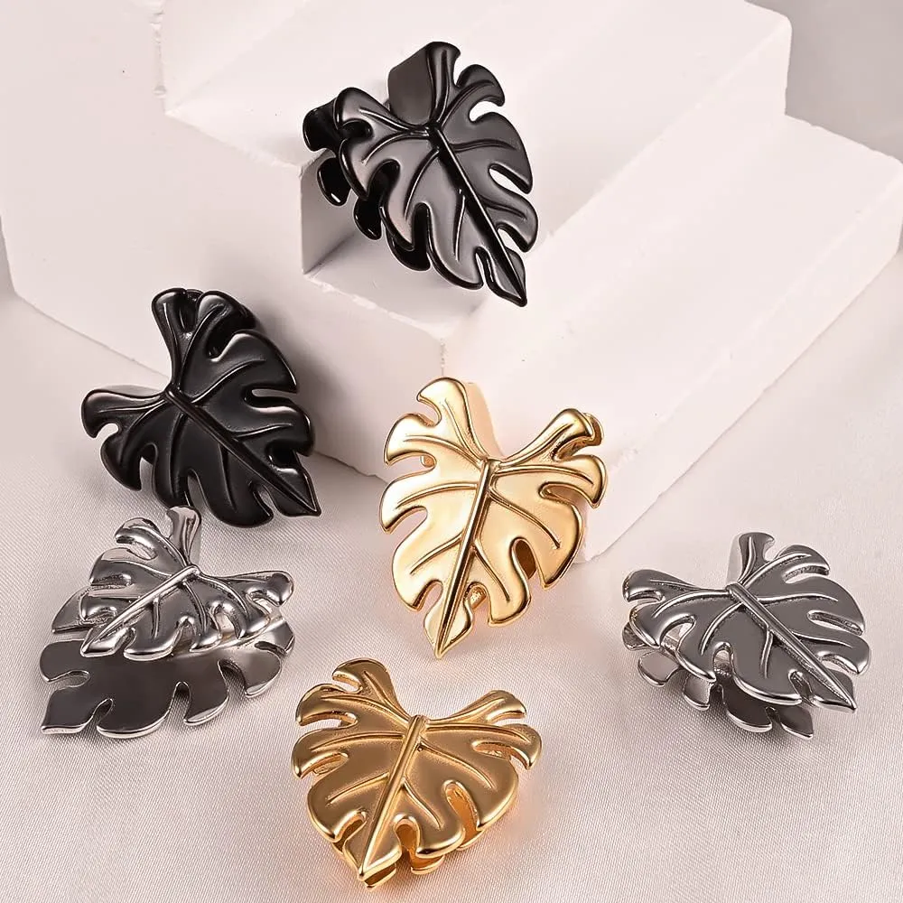 2PCS Leaves Saddle Ear Tunnels Plugs 316 Stainless Steel Ear Gauges Hangers Hypoallergenic Earrings Stretchers Expanders Piercing Body Jewelry