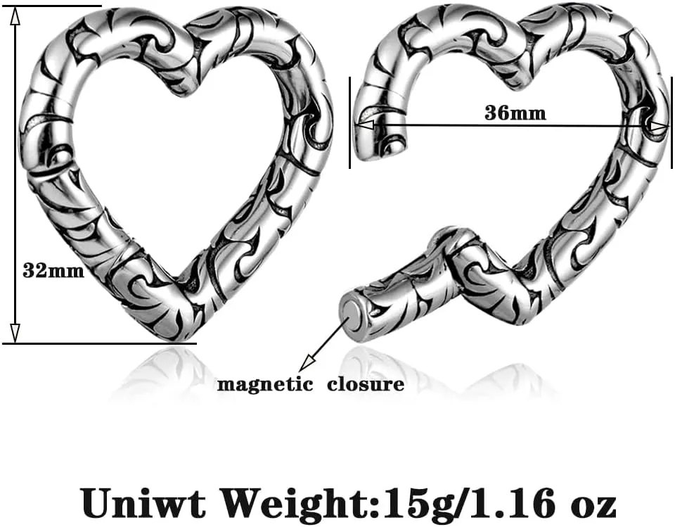 4mm-6mm(5g-2g) Hypoallergenic 316L Stainless Steel Heart Ear Weights Hangers For Stretched Ear Lobe Piercing Ear Plugs Gauges Body Jewelry