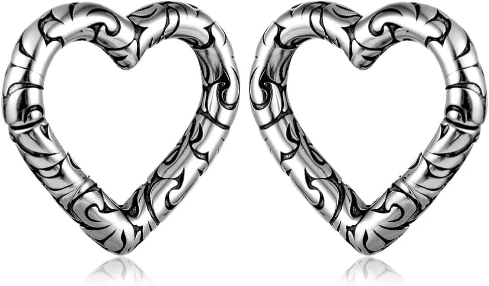 4mm-6mm(5g-2g) Hypoallergenic 316L Stainless Steel Heart Ear Weights Hangers For Stretched Ear Lobe Piercing Ear Plugs Gauges Body Jewelry