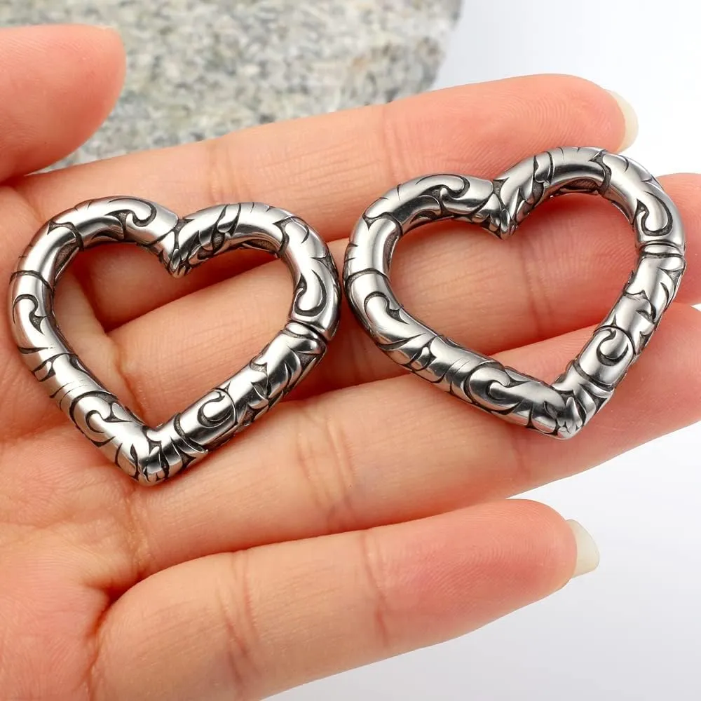 4mm-6mm(5g-2g) Hypoallergenic 316L Stainless Steel Heart Ear Weights Hangers For Stretched Ear Lobe Piercing Ear Plugs Gauges Body Jewelry