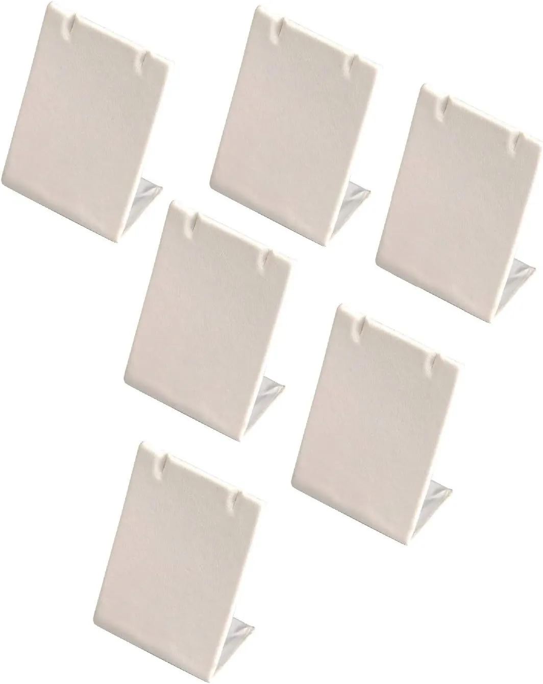 6 Pieces White Leatherette Leaning Earring Stands/Jewelry Displays 3.5 Inches Tall (White Leatherette, 6)