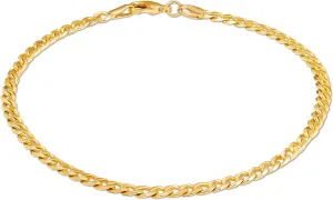 Barzel 18K Gold Plated Curb/Cuban Link Chain Bracelet - Made In Brazil
