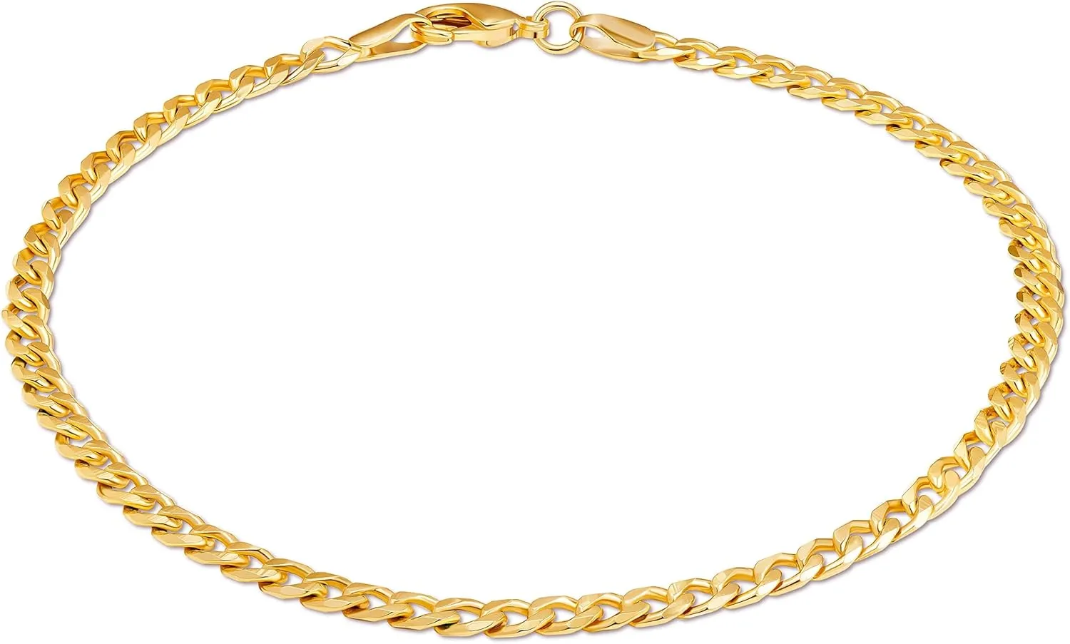 Barzel 18K Gold Plated Curb/Cuban Link Chain Bracelet - Made In Brazil