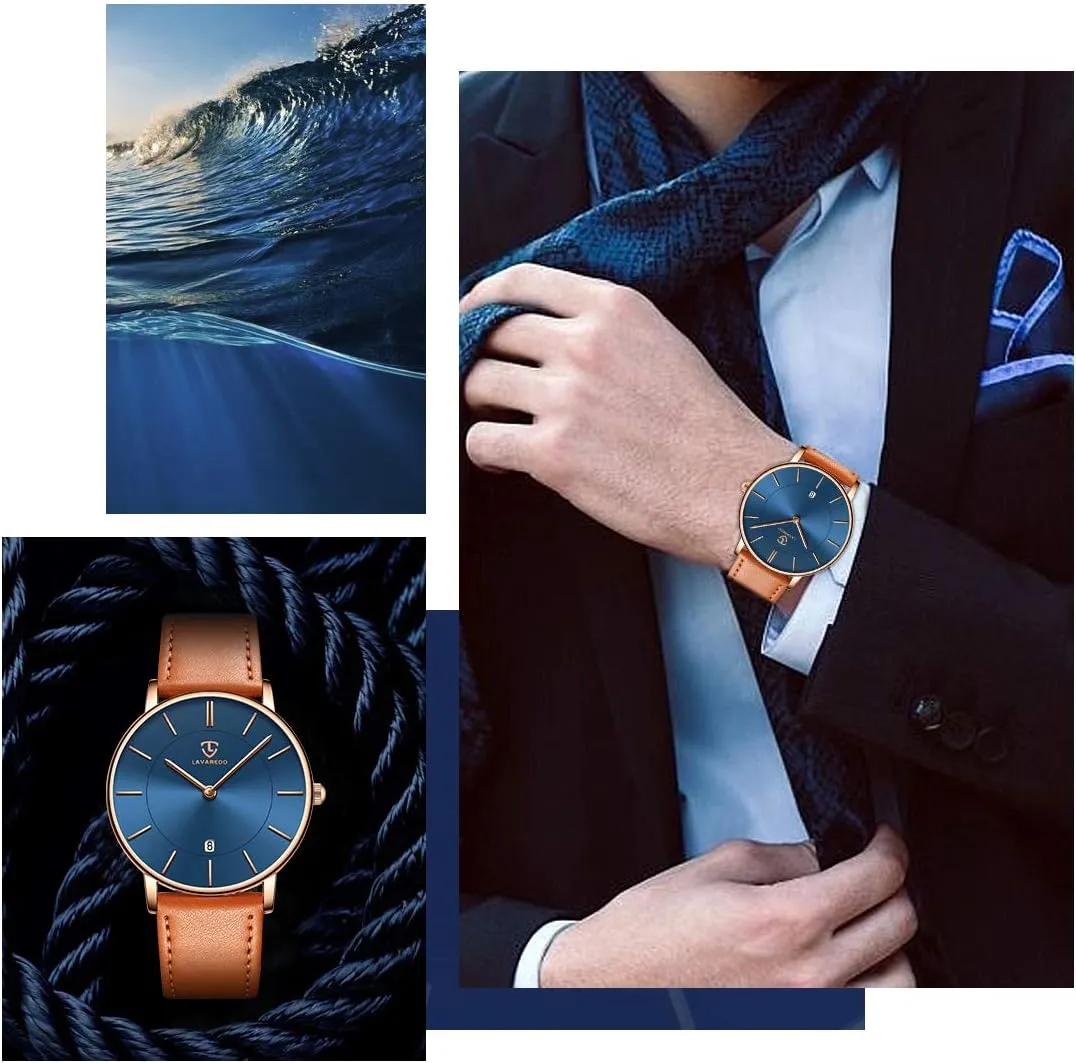 BEN NEVIS Watch, Mens Watch, Minimalist Fashion Simple Wrist Watch Analog Date with Leather Strap