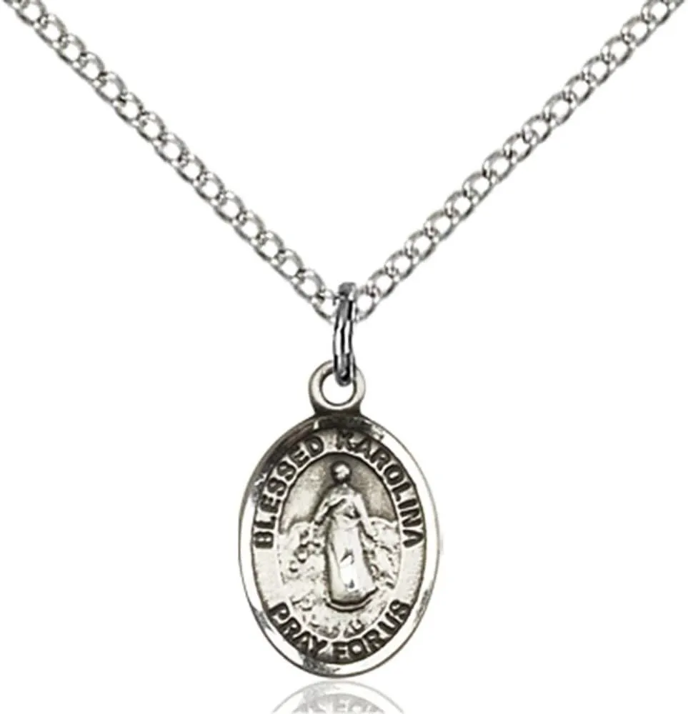 Bonyak Jewelry Blessed Karolina Kozkowna Hand-Crafted Oval Medal Pendant in Sterling Silver