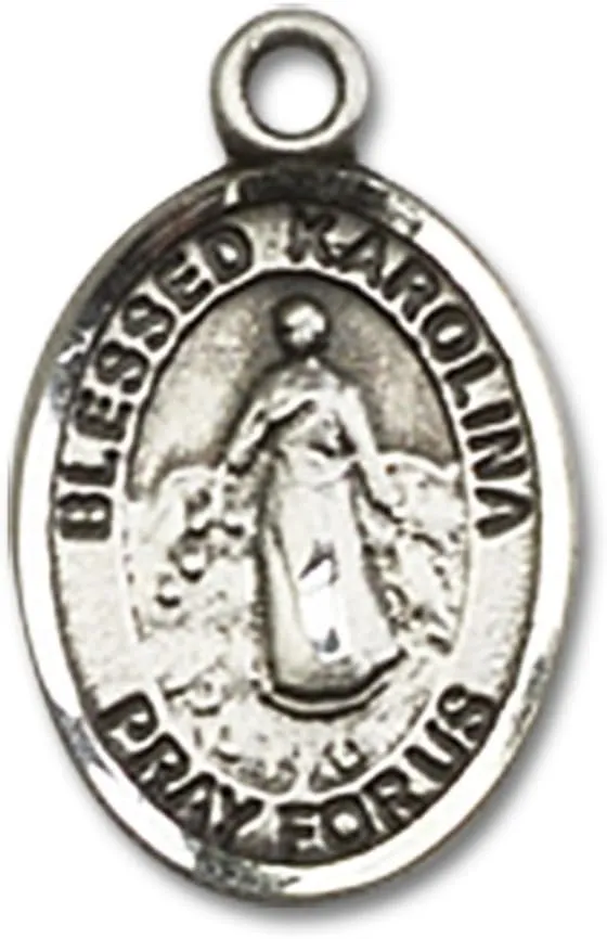 Bonyak Jewelry Blessed Karolina Kozkowna Hand-Crafted Oval Medal Pendant in Sterling Silver