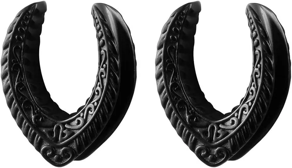 Casvort 2 PCS 8mm-25mm Hypoallergenic 316 Stainless Steel Snake Vintage Saddle Plugs Weight Hangers Ear Gauges Tunnels Piercing Expander Stretchers Hot Body Jewelry
