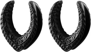Casvort 2 PCS 8mm-25mm Hypoallergenic 316 Stainless Steel Snake Vintage Saddle Plugs Weight Hangers Ear Gauges Tunnels Piercing Expander Stretchers Hot Body Jewelry