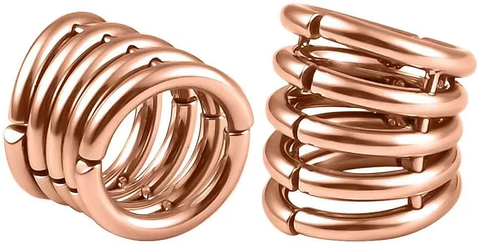 Casvort 2 PCS Hypoallergenic 316 Stainless Steel 00G/3/4'' Stacked Ring Cuffs for Stretched Lobe Ear Gauges Plugs Ear Tunnels Stretcher Earring Studs Clip on Cartilage Body Piercing Jewelry