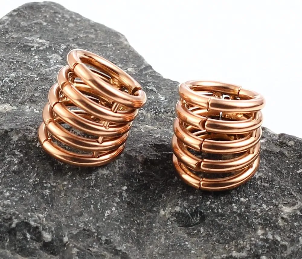 Casvort 2 PCS Hypoallergenic 316 Stainless Steel 00G/3/4'' Stacked Ring Cuffs for Stretched Lobe Ear Gauges Plugs Ear Tunnels Stretcher Earring Studs Clip on Cartilage Body Piercing Jewelry