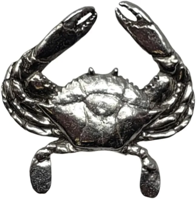 Crab Pewter Lapel Pin Brooch - USA Made - Hand Crafted-L8