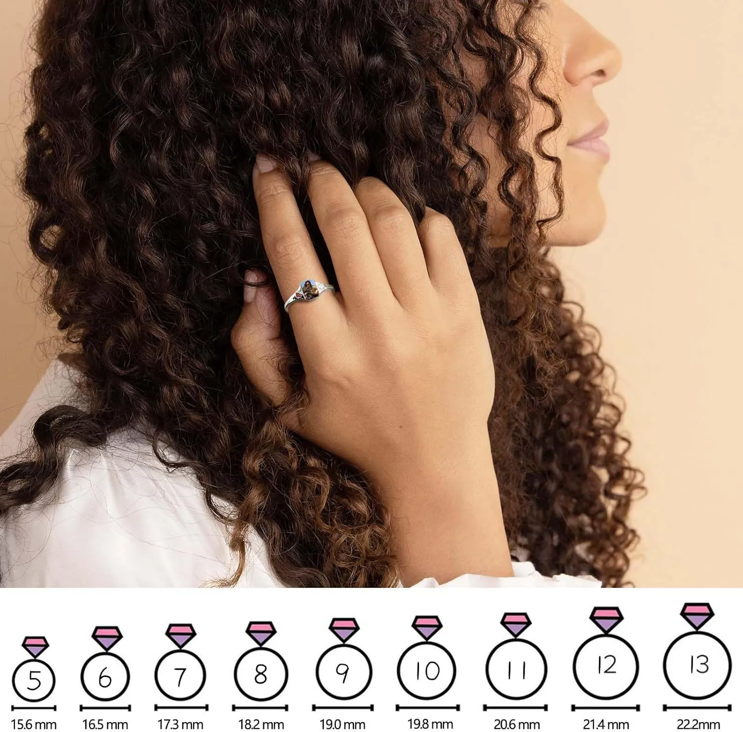 Custom Photo Ring 925 Sterling Silver Personalized Birthstone Rings for Women Customized Picture Ring Memorial Jewelry Promise Rings for Her Women Lover