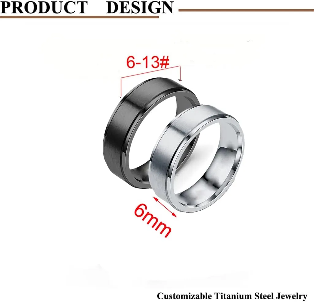 Customize Couple Rings Her Demon His Angel Custom Inside Ring Engraved Text Promise Anniversary Birthday Ring Titanium Steel 6MM 6-13#