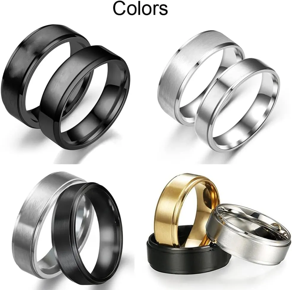 Customize Couple Rings Her Demon His Angel Custom Inside Ring Engraved Text Promise Anniversary Birthday Ring Titanium Steel 6MM 6-13#
