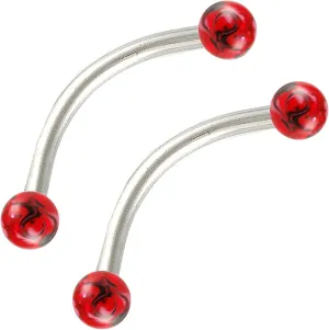 Cute Curved Barbell Lip Ring 16g 1/2 2pcs Pick Your Cartilage Eyebrow Piercing BECR