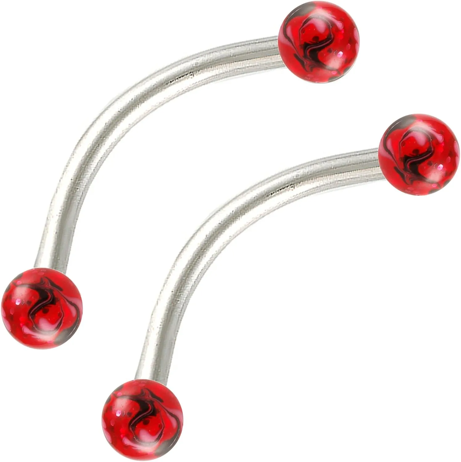 Cute Curved Barbell Lip Ring 16g 1/2 2pcs Pick Your Cartilage Eyebrow Piercing BECR
