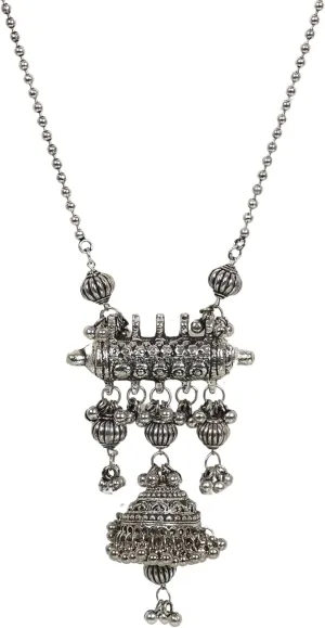 Designer Afghani Antique Oxidised Silver Indian Ethnic Boho Tribal Gypsy Long Necklace Jewelry Women