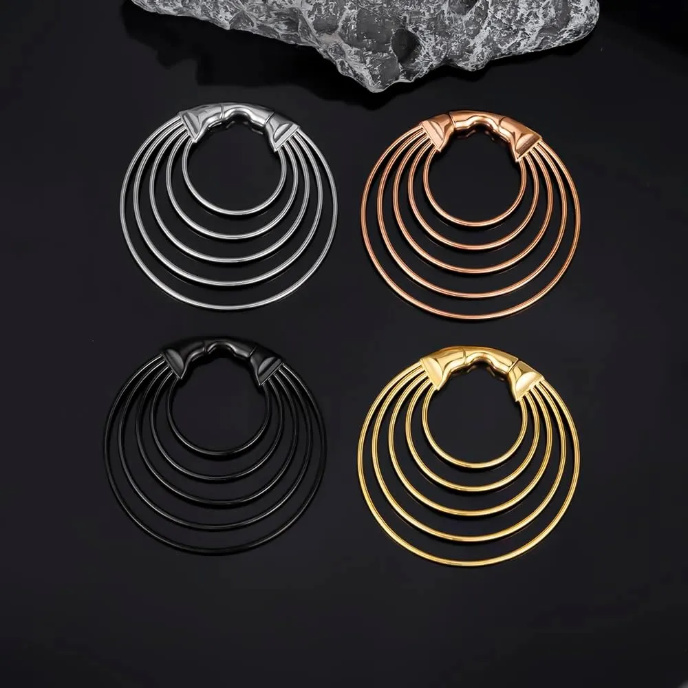 DOEARKO 2PCS Ear Gauges Hangers Weights for Stretched Ears Plugs Body Piercing Tunnels - 316L Stainless Steel Hypoallergenic Body Jewelry