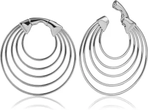 DOEARKO 2PCS Ear Gauges Hangers Weights for Stretched Ears Plugs Body Piercing Tunnels - 316L Stainless Steel Hypoallergenic Body Jewelry