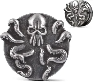 ERKUOO 2PCS Octopuses Ear Gauges Piercing Screw Fit Tunnels Ear Plugs Expander Hangers Earrings Jewelry
