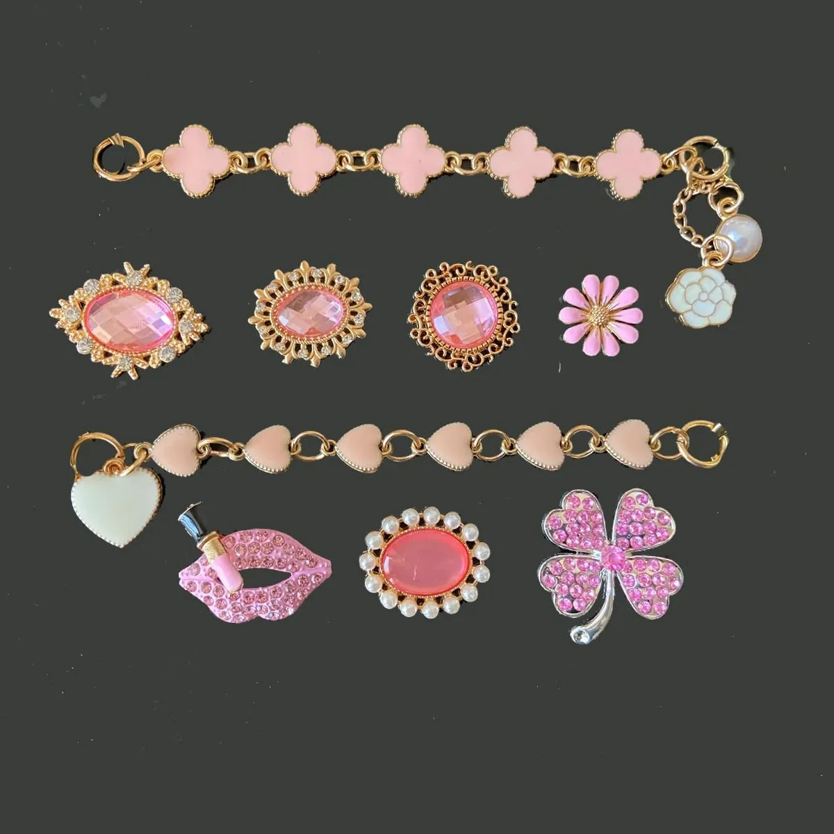 Fashion cute girl designer bling shoe charms birthday for gift teens kids women