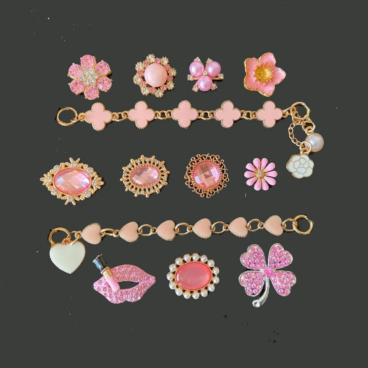 Fashion cute girl designer bling shoe charms birthday for gift teens kids women