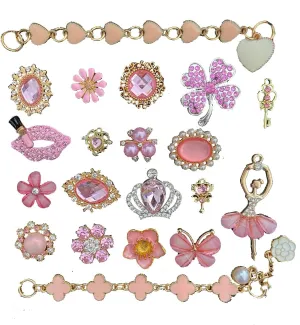 Fashion cute girl designer bling shoe charms birthday for gift teens kids women