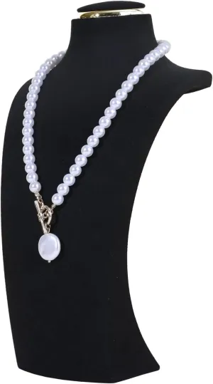 GemeShou Black necklace display stands for selling, Velvet necklace storage organizer, Necklace mannequin jewelry bust holder for boutique storeBlack-Medium height 10.2 inch