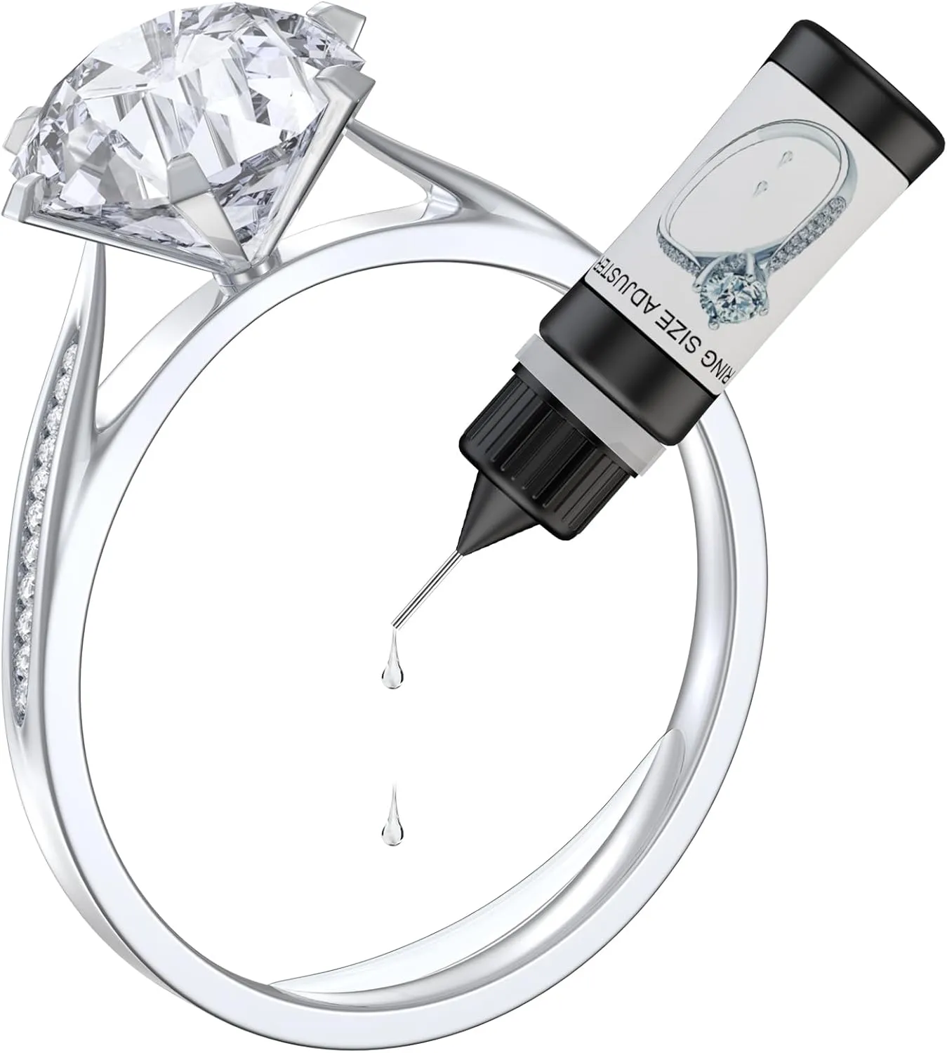 HiFan Ring Size Adjuster for Any Loose Rings, Ring Guard Tightener Invisible Curable Adhesive with UV LED Lamp, Easy to Disassemble Traceless Ring Resizer Glue