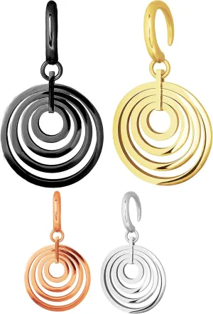Hoops Dangle Gauges for Women Stainless Steel Ear Gauges Hangers for Ear Tunnels Dangling Ear Plugs 6 Gauges Ear Stretching Kits Size 6G