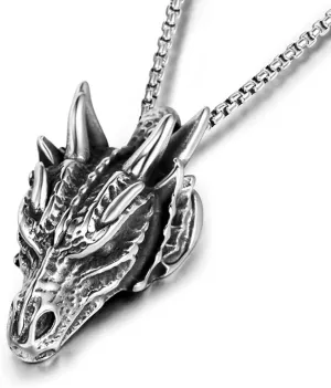 JWM Men's Pendant Necklace for Men Women with 23.6'' Stainless Steel Square Pearl Chain