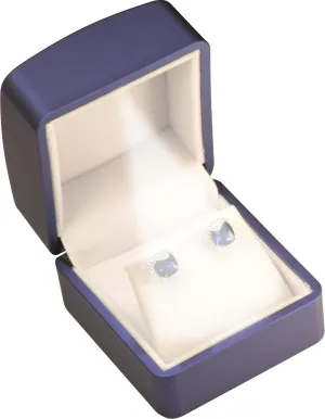 LED Blue Earring Jewelry Gift Box for Wedding, Birthday...Luxury LED Stud Earring Jewelry Gift Box with Light for Women for Men (Blue Earring Box)
