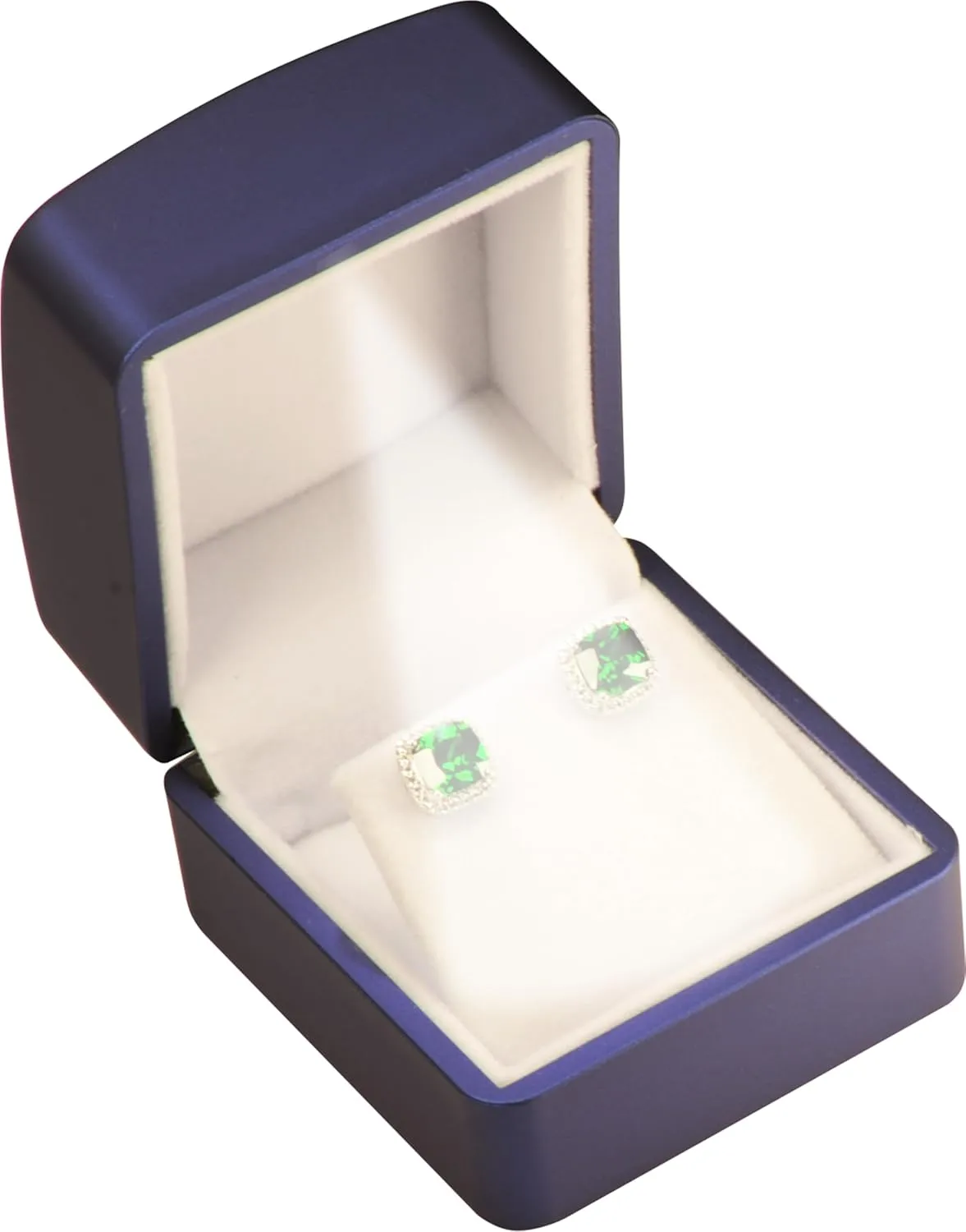 LED Blue Earring Jewelry Gift Box for Wedding, Birthday...Luxury LED Stud Earring Jewelry Gift Box with Light for Women for Men (Blue Earring Box)