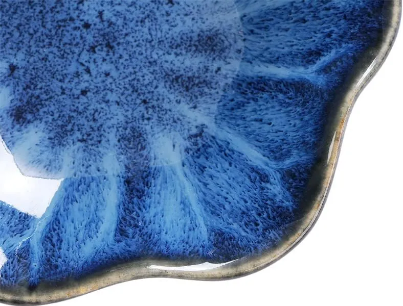 Lotus Leaf Shape Decorative Ring Tray, Small Key Bowl, Ceramic Trinket Tray Jewelry Dish Organizing Necklace Earrings, Home Decoration for Mom Best Friend Sister, Blue.