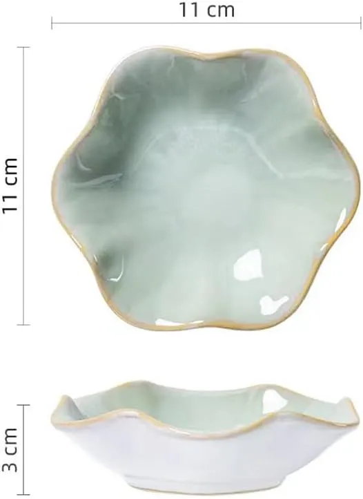 Lotus Leaf Shape Decorative Ring Tray, Small Key Bowl, Ceramic Trinket Tray Jewelry Dish Organizing Necklace Earrings, Home Decoration for Mom Best Friend Sister, Light Green.