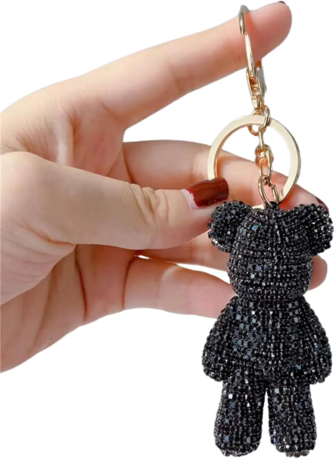 Lovely Rhinestone Bear Keychain - Bling Pendant, Luxury Keyring, Adorable Teddy Bear Crystals