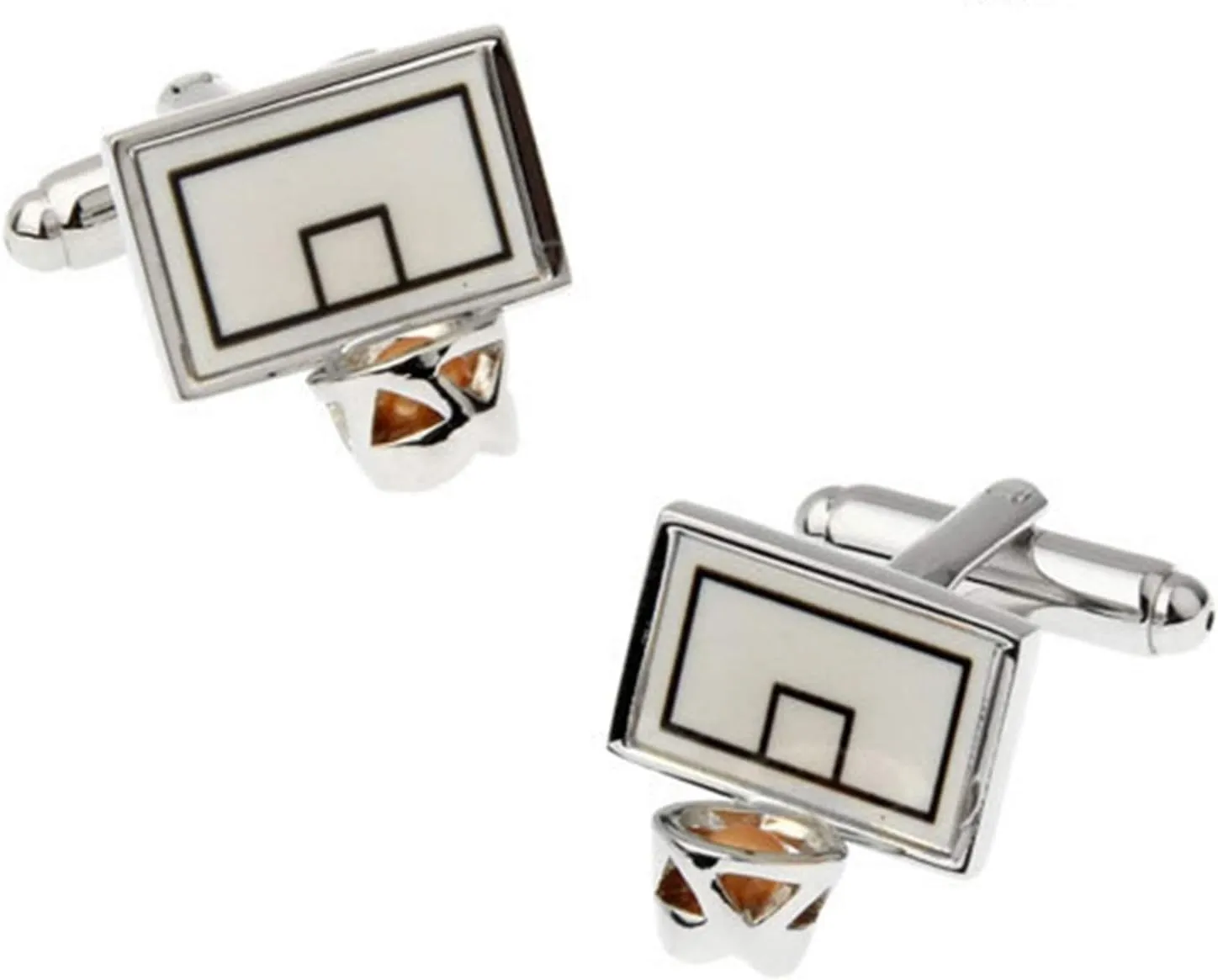 Men Cufflinks Basketball Stands Silver Cufflinks Shirt Business Men Jewelry Gift Box