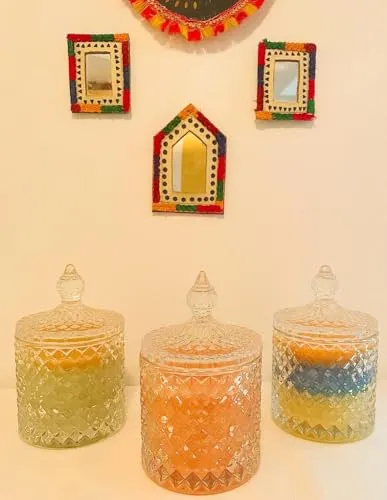 Mio Dio Candle Jars for Home Decor,Living Room,Dinning Room and Kitchen. (Set of 3)