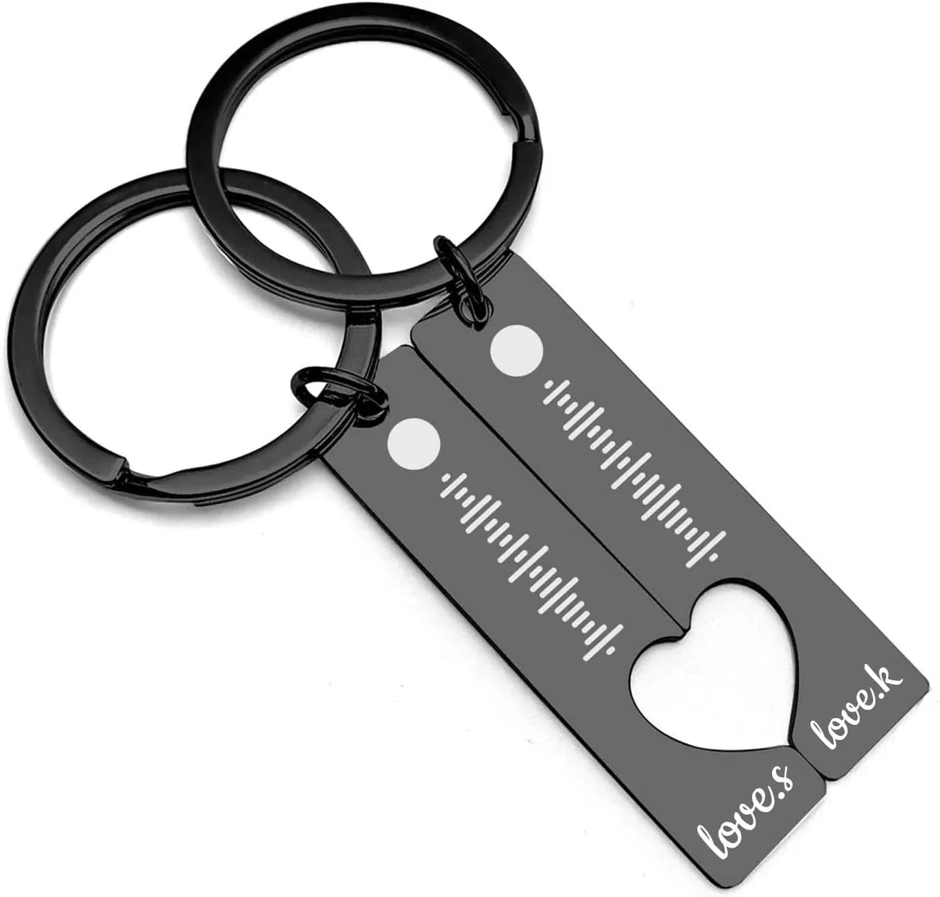 MOTICIUS Custom Keychain Custom Spotify Keychain Personalize Heart Music Keychain for Couple Scannable Custom Song Keychain