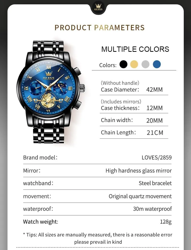 OLEVS Men Watches Square Business Dress Diamond Analog Quartz Date Luxury Watch for Men Casual Stainless Steel Waterproof Luminous Two Tone Wrist Watch