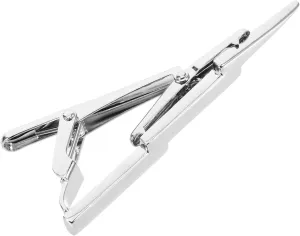 PartyKindom Classic Silver Tie Clip Men's Decorative Tie Clip for Business for Wedding and Party