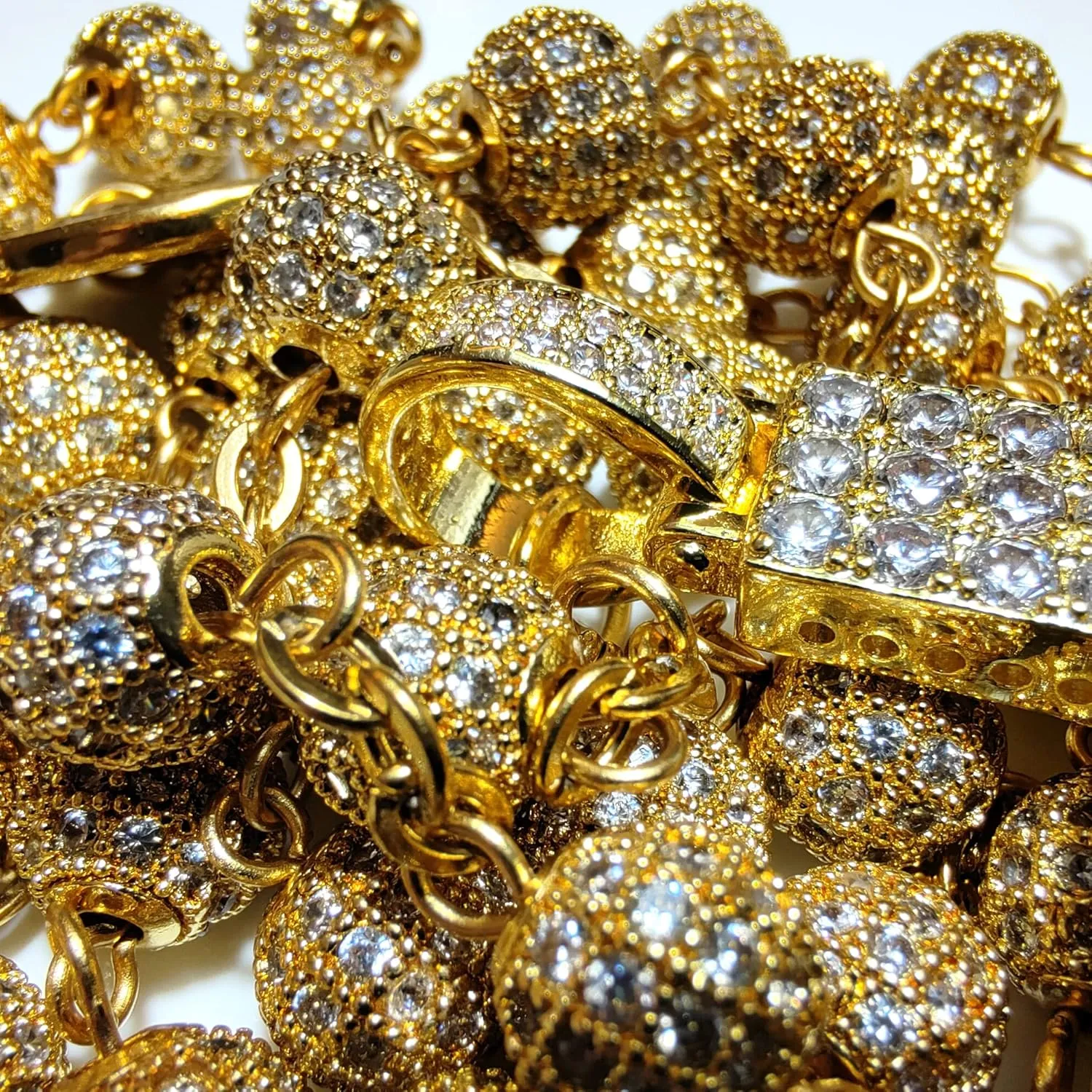Premium Luxury Rosary Beads Chaplet Stainless Steel Zircon Rosery Cross Catholic gifts