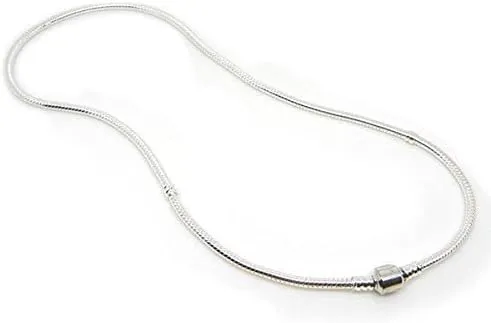 Snake Chain Necklace Silver Plated fit Pandora Charms Beads Jewelry
