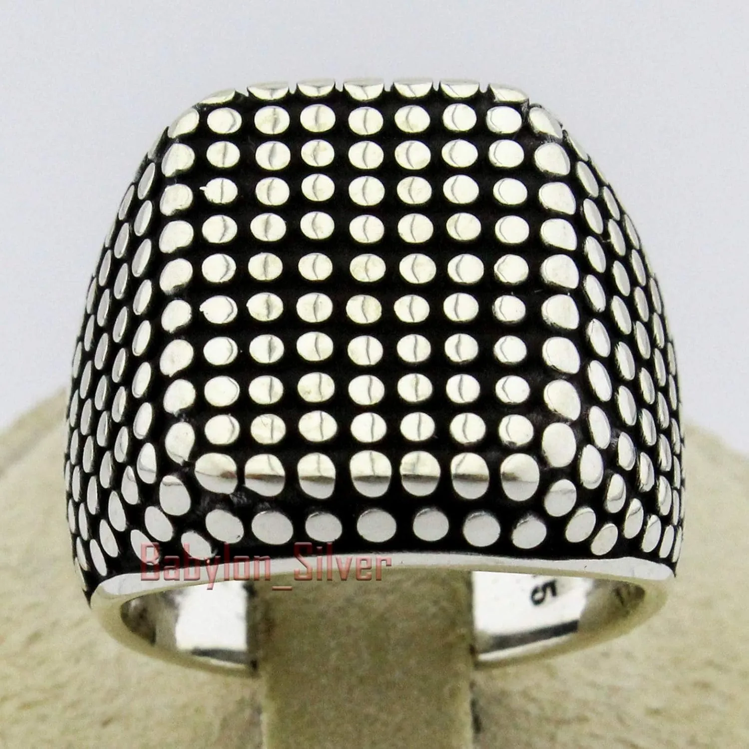 Solid 925 Sterling Silver Heavy Luxury Turkish Men's Ring