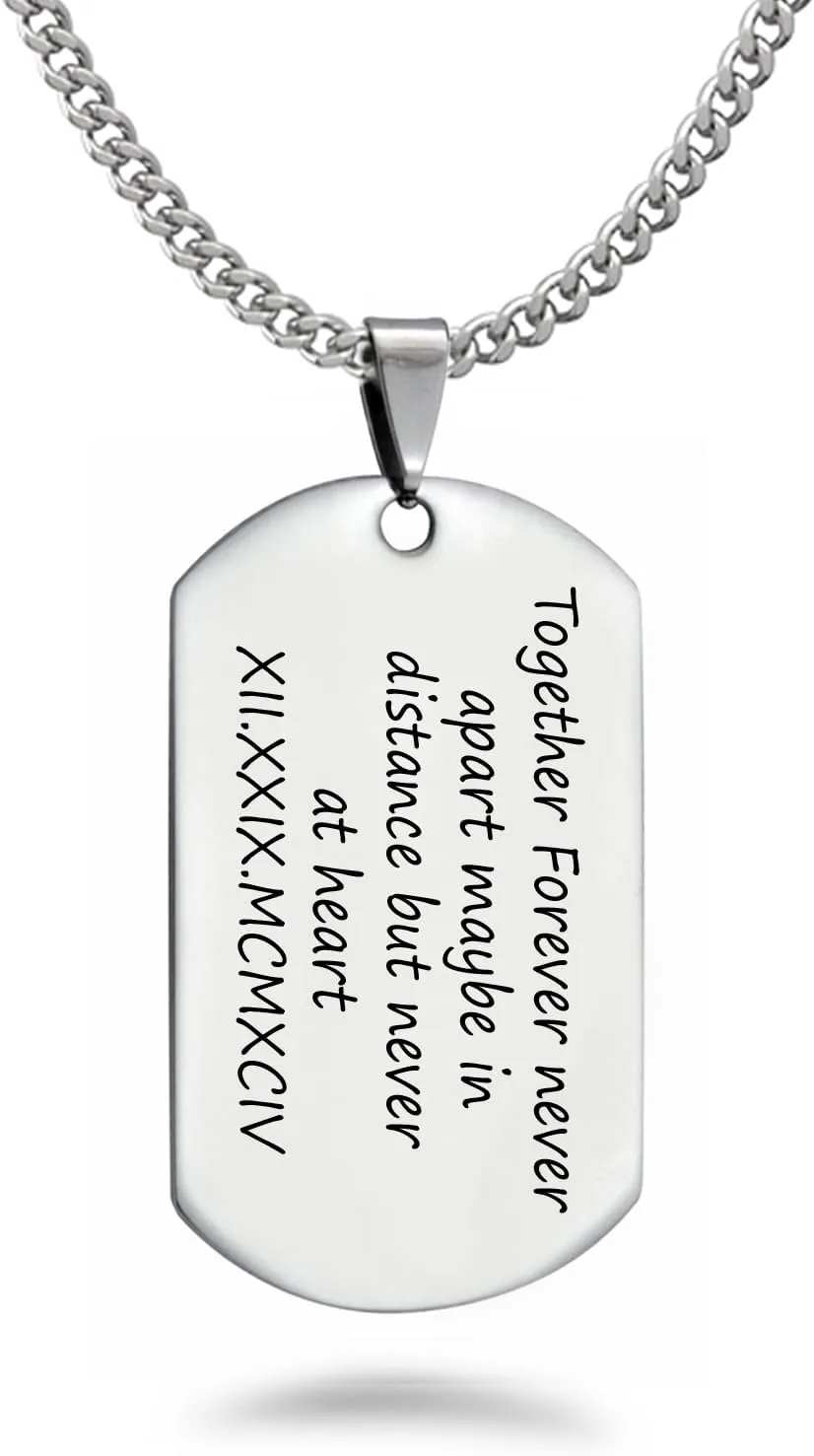Stainless Steel Dog Tag Cross Necklace for Men Boys Psalm 23:4 Bible Verse Pendant with Curb Link Chain 24 Inches CQSSN891