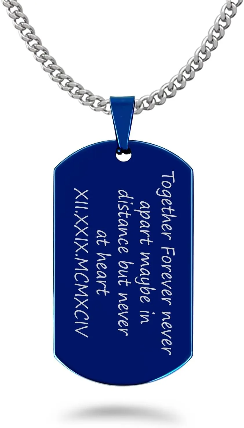 Stainless Steel Dog Tag Cross Necklace for Men Boys Psalm 23:4 Bible Verse Pendant with Curb Link Chain 24 Inches CQSSN891