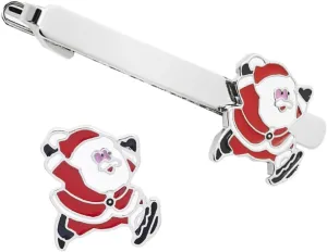 Tie Clips for Men Christmas Decorative Tie Clips Collar Clips Santa Claus Tie Bars for Men's Party