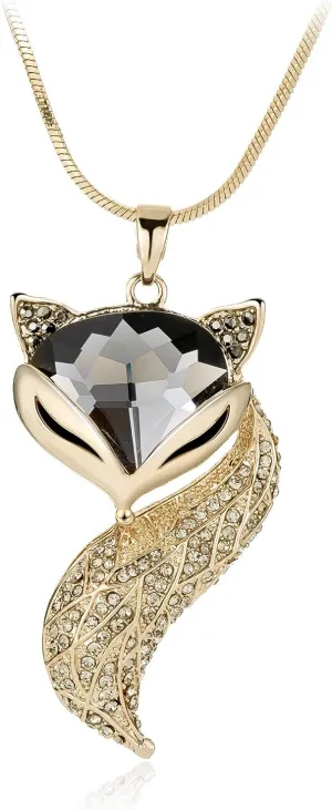 Women's high-grade fox decorative Long Necklace sweater chain